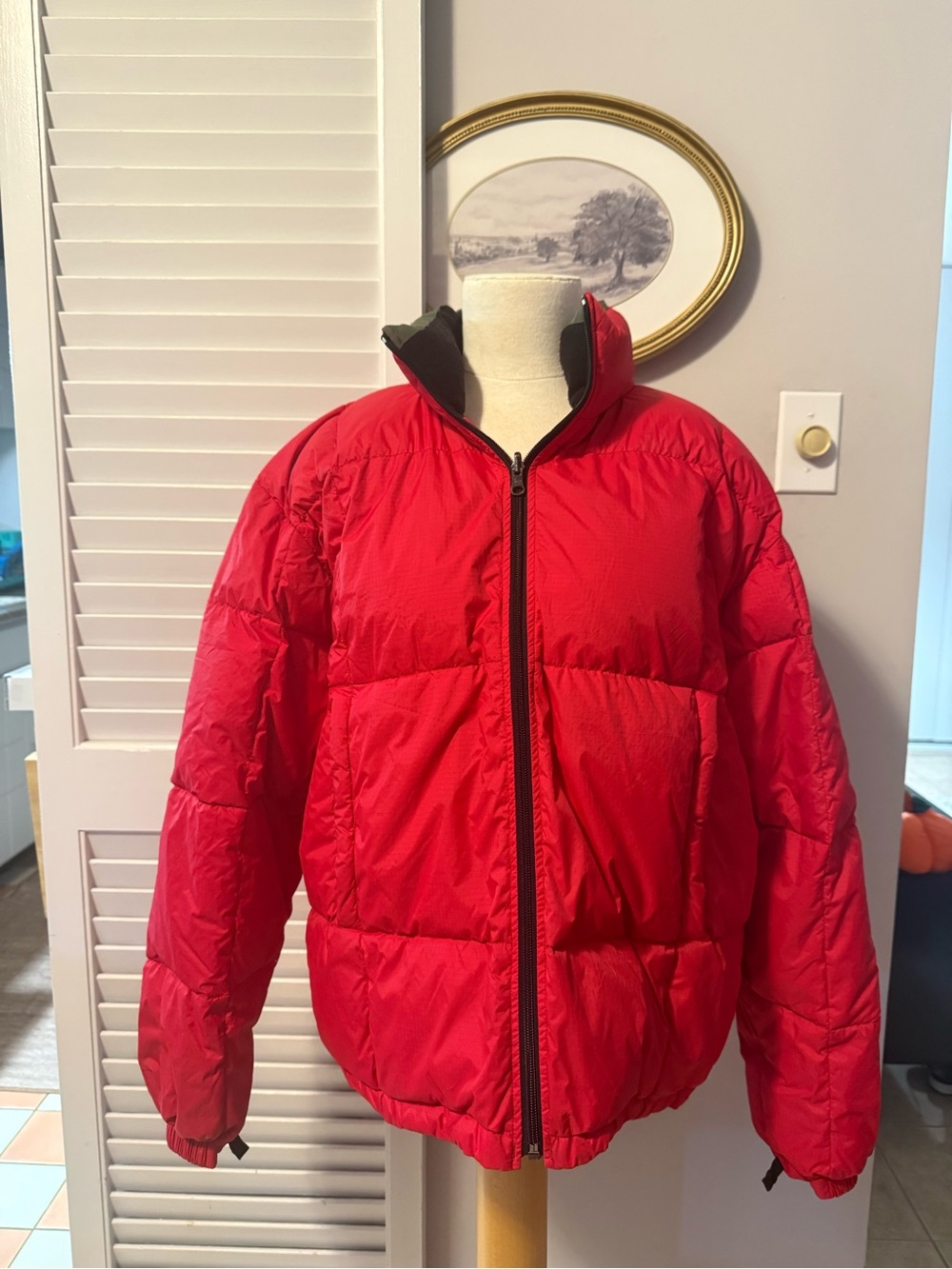 Vintage Nautica Competition Red Down Puffer Jacket M